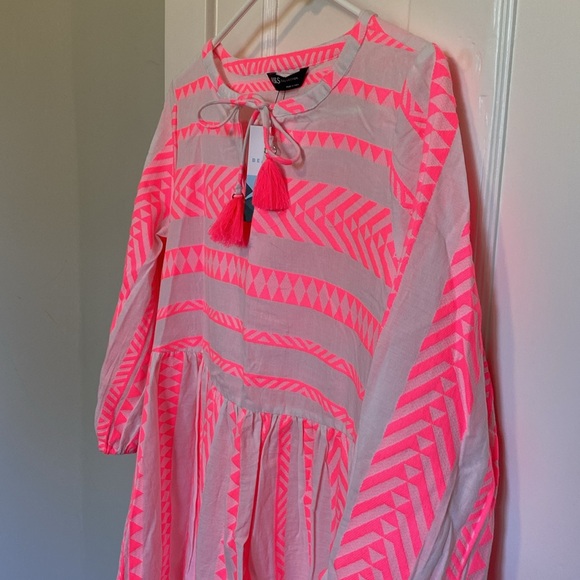 Marks & Spencer Cotton Rich Jacquard Mini Smock Beach Dress - Picture 5 of 6